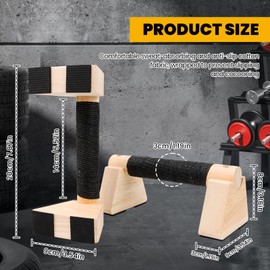 2 Pcs Wooden Parallettes Push Up Bars Anti Slip Push up Handles for Floor, Handstand Blocks for Pushup, Upper Body Strength Training und Calisthenics, Support 500 lbs