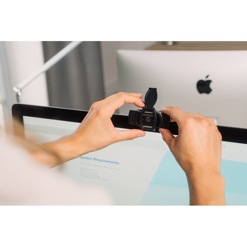 Verbatim Webcam with Microphone, External Camera for Computer or Laptop
