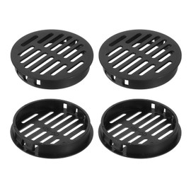 sourcing map Round Soffit Vents 2 inch, 4Pcs Black Plastic 60mm Soffit Vent Cover - Circular Air Vent Grille - Air Flows Easily for Bathroom Home, Office, Kitchen, Cabinet, Wardrobe