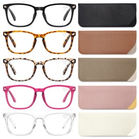 CCVOO 5 Pack Progressive Multifocal Reading Glasses for Women, Blue Light Blocking Readers Men