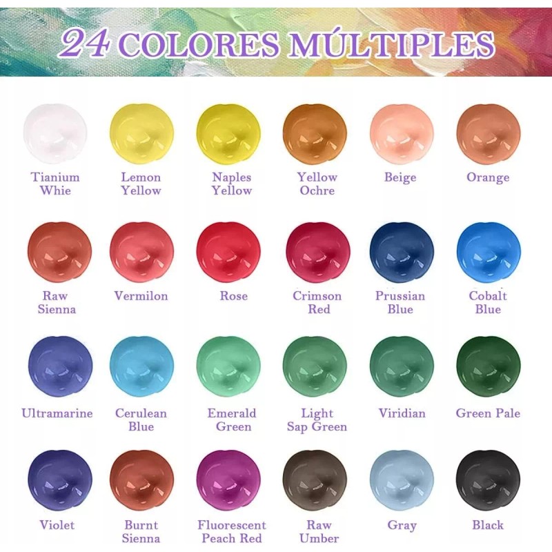 DREAMINHEART Kit De Pintura Acrílica De 24 Colores, 60 Ml