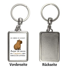 speecheese Sei immer du selbst - ausser du kannst ein Capybara sein Keyring A Funny Pendant for the Keyring Motivational Birthday Gift Funny Capybara, multicoloured