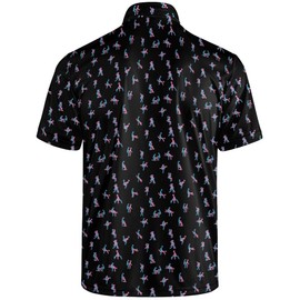 Funny Golf Shirts for Men Crazy Funny Golf Polo Shirt Fun Hawaiian Golf Polos Funny Pose Black XL