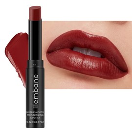 ilembane Hydrasmooth Cream Lipstick – Moisturizing, Lightweight & Non-Sticky Lipstick Infused with Shea Butter & Hyaluronic Acid (Cinnamon Rose – Deep Spiced Red with Warm Brown Undertones)