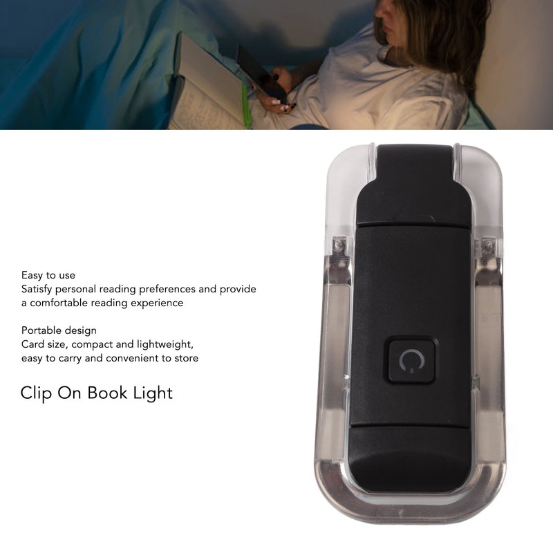 Clip On Book Light USB Rechargeable Brightness Adjustable Portable Book