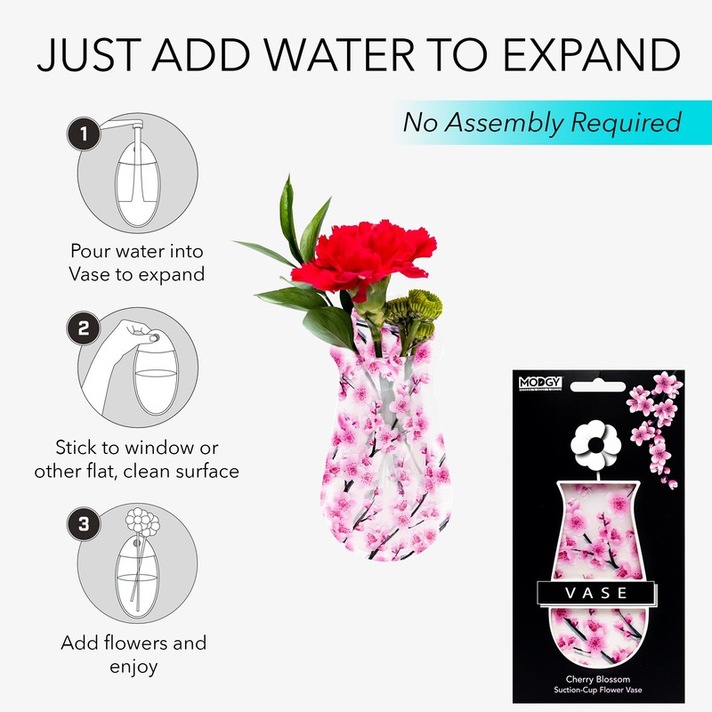 MODGY Expandable Flower Vase Plastic Decorative Modern Vases for Flowers
