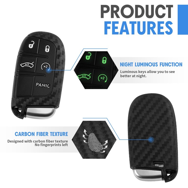 WORCAS Key Fob Cover Case Compatible with Chrysler 200 300