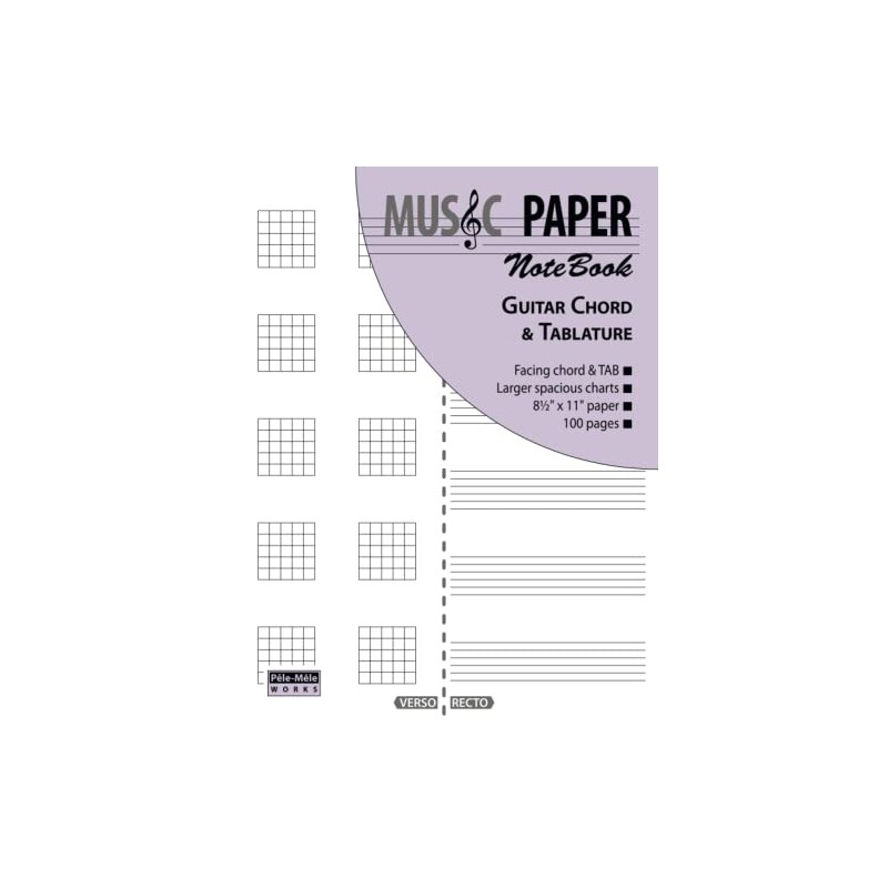 MUSIC PAPER NoteBook - Guitar Chord & Tablature