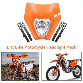 NZGZJYN Motorcycle Head Light Lamp for KTM 125 150 250 300 350 450 500 EXC XCW EXC-F 2017 2018 Orange Off Road Headlight Mask