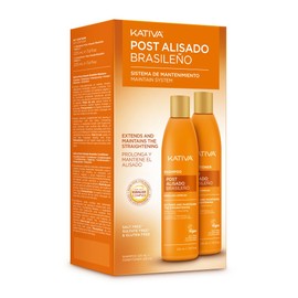 KATIVA Brazilian After Smoothing Treatment Shampoo & Conditioner Extends Smoothing by 50% Antifrizz 2 Pack 225ml with Vegetable Keratin and Hyaluronic Acid