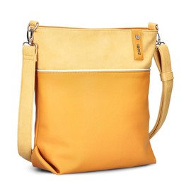 Zwei Damen Umhängetasche Jana J12 Crossbody Bag 9 L Handtasche Bicolor Canvas-Stil passender Kosmetikbeutel extra Schultergurt & Schlüsselband, Schultertasche DIN-A4 passend (sunny)
