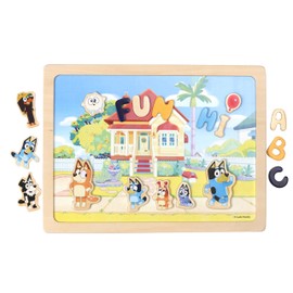 Bluey Magnetic Board - Double-Sided Game Board with Magnetic Letters and Bluey Figures for Creative Children Aged 3+