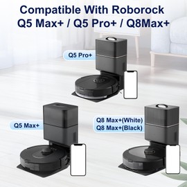 Q5 Max+ Accessories Replacement Parts Q8 Max+ Accessories Compatible with Roborock Q5 Max+, Q5 Pro+, Q8 Max+, Q5 DuoRoller+ Robot Vacuum Cleaners, Dual Roller Brush, 6 Side Brushes, 6 Washable Filter
