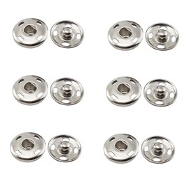 Sew on Snap Buttons, 6 Sets Press Studs Snaps Fasteners Buttons for Clothes Purse Handbag Craft DIY Supplies 15mm