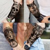 65 Sheets FANRUI Black Tiger Lion Temporary Tattoos For Men