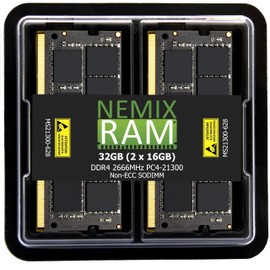 NEMIX RAM 32GB (2X16GB) DDR4 2666MHZ PC4-21300 2Rx8 1.2V 260-PIN Non-ECC SODIMM KIT Compatible with Apple iMac Mac Mini Computers