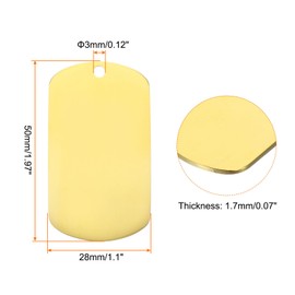 sourcing map Metal Blank Tags Stamping, 2"x1.1" Gold Stainless Steel Dog Tags DIY Engraving Blank Tags for Pet Dog ID Pendant Decoration Craft, Pack of 10