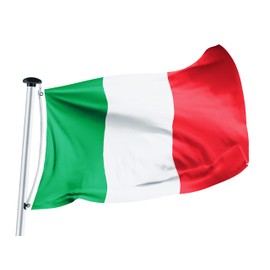 FLAGLY Premium Italy Flag 100 x 150 cm with Eyelets – High-Quality Ship Flag, 160 g/m² – Very Long Durability, Robust and Weather-Resistant, Italy Flag