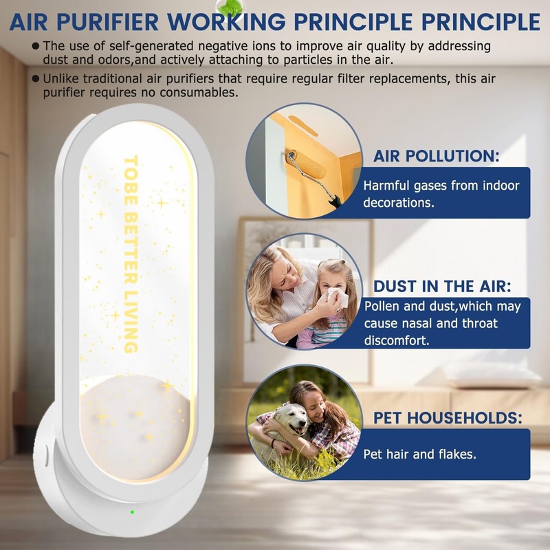 4 Pack Air Purifier Plug In for Home Night light