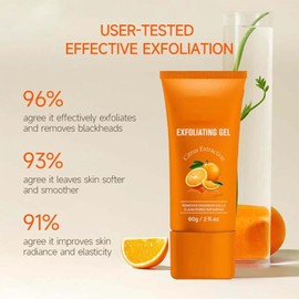 Gel exfoliante facial, Gel exfoliante de enzimas purificadoras naranjas, Exfoliador facial hidratante de limpieza profunda naranja, hidratante, limpieza, 60G / 2FL. OZ (1pc)