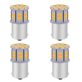 LEDYOTRY 1156 LED Bulb Amber 12V-24V Super Bright 7506 1141 BA15S P21W 1003 LED Bulb for Turn Signal Blinker Lights, Tail Brake Lights, DRL Marker Blinker Parking Lights, Pack of 4