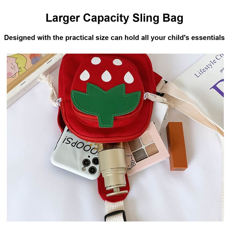 Hiflyer Small Sling Backpack, Rabbit Strawberry Design, Mini Backpack for