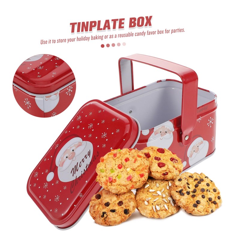LABRIMP Holiday Decorative Tin Cookie Tins Lids Christmas Treat Magnetic