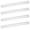 4 pcs Ruler 30cm, Plastic Clear Shatterproof Rulers