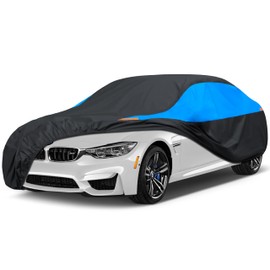 MORNYRAY MORNYRAY Waterproof Car Cover All Weather Snowproof UV Protection Windproof Outdoor Full car Cover, Universal Fit for Sedan (Blue, A8-Fit Sedan Length(226-235 inch)