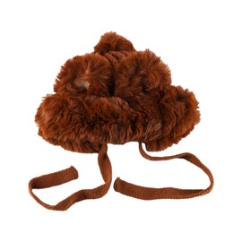 LOREAL Simulation Artificial Fox Cat Ears Plush Hat Plush Knitted Wool Beanie Winter Fluffy Wool Knitted Hat 55-59cm Brown