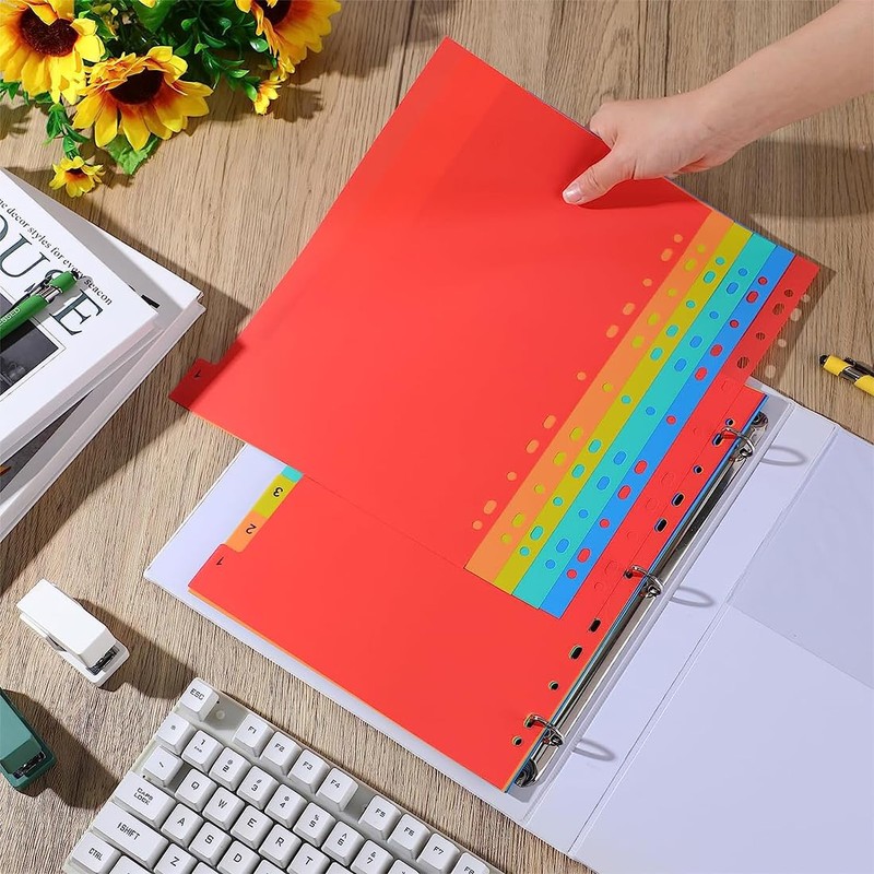 SJBAUTYO 20 Folder Dividers, Part Index for A4 Folders, Suitable