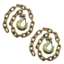 lifstar 2-Pack 5/16-in X 35-in Grade 70 Trailer Safety Chain with 5/16-in Clevis Snap Hooks, Tow Hooks Chains, G70 Heavy Duty Chain, Slip Hook