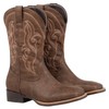 J's.o.l.e Western Cowboy Boots for Men Square Toe Embroidered Slip