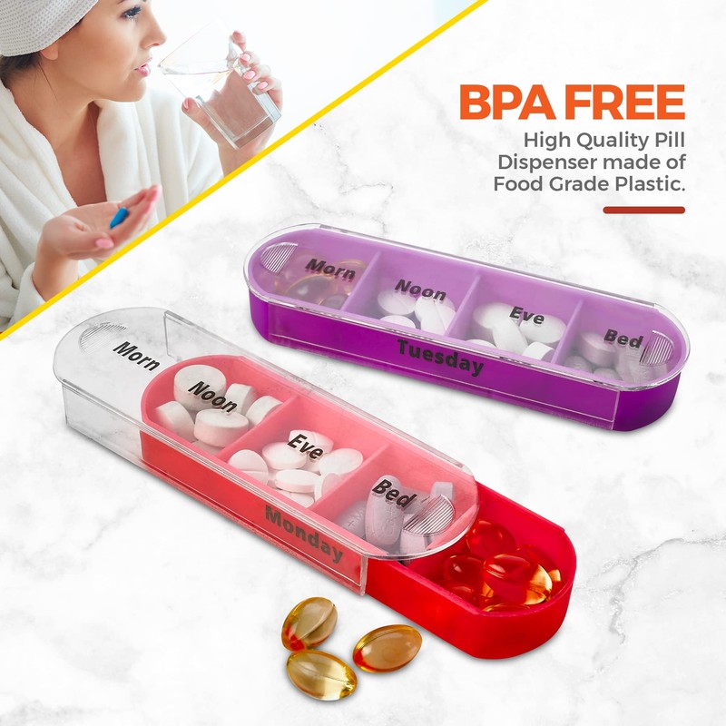 MEDca Weekly Pill Organiser, Four Times a Day, Pack of