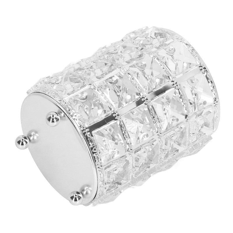 Crystal Makeup Brush Holder European Style Rounded Crystal Glass Cosmetic