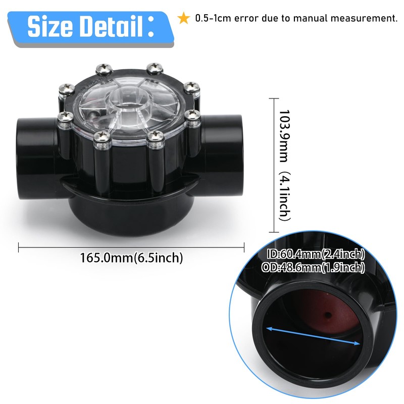 7235 Check Valve Replacement for Jandy 1-1/2-Inch to 2-Inch 180-Degree