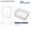 Sarlai Vessel Sink Rectangular - 16x 12 Inch White Bathroom