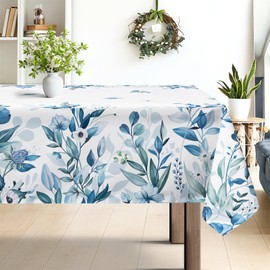 Summer Eucalyptus Leaf Washable Rectangle Table Cloth 60x84inch
