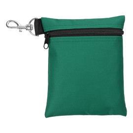 PATIKIL Golf Tee Pouch 6.7x5.5 Inch, Zipper Golf Ball Bag with Metal Lobster Claw Clip for Men Women Valuables Holder, Dark Green