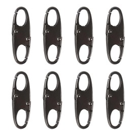 JUNART 8 Pcs Zipper Clip Theft Deterrents,S Shaped Double Opening Zipper Lock,for Luggage, Bags and Jackets,etc (Black)
