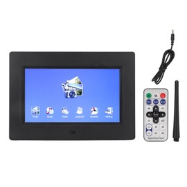 7 Inch Digital Picture Frame HD 800x480 Multifunction Electronic Photo Frame with Remote Control Black 100‑240V UK Plug