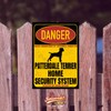 Patterdale Terrier Sign Danger Security System Door Sign Dog Sign