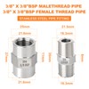 GASHER 4PCS 304 Stainless Steel Pipe Fitting, Hex Nipple Hex