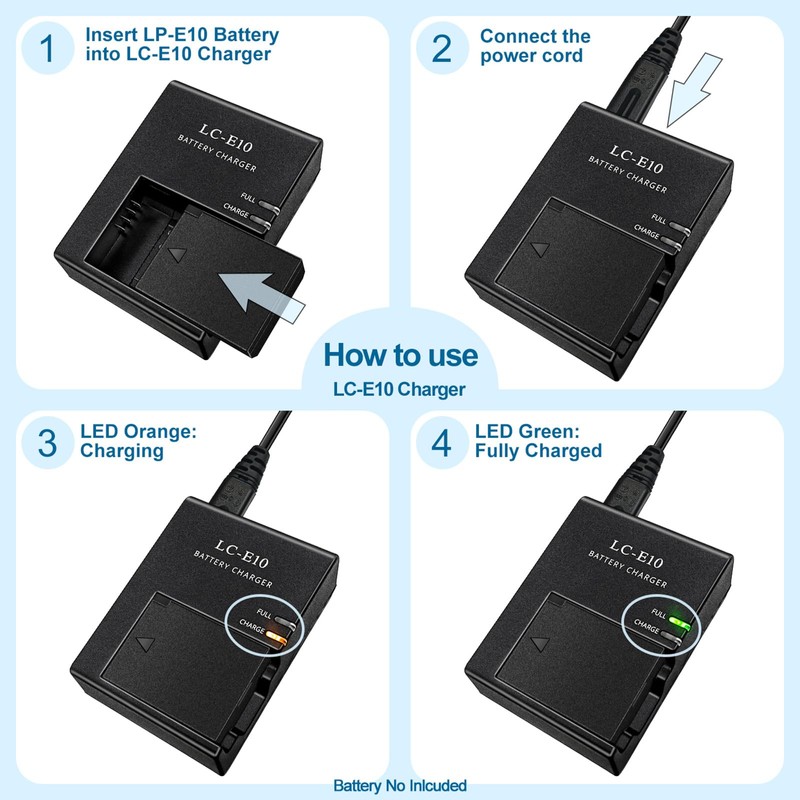 Camulti LC-E10 E10C E10E Battery Charger Fast Charging for Canon