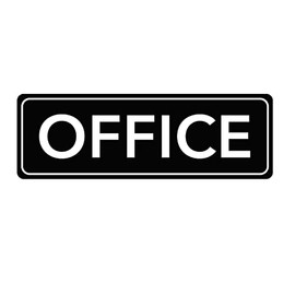 ExcelMark 3 x 9 Inch Sign for Business - Includes Double Sided Tape for Easy Installation (OFFICE)