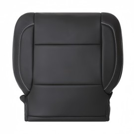 Mievlyo Driver or Passenger Side Bottom Replacement Non-Perforated Leather Seat Cover Black Fit for Chevy Silverado Tahoe GMC Sierra 1500 2500 3500 2014-2019