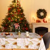 WedDecor Christmas Table Cloth Rectangle Polyester Tablecloth with Merry Christmas