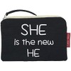 Hello-Bags Women's N-001-SHEISTHE Purse, Black, Small