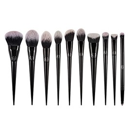 Juego de brochas de maquillaje veganas, herramientas de maquillaje facial para base, colorete, contorno, resaltado, sombra de ojos, corrector,...     