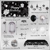 Miidenks 10th Birthday Decorations Set for Boy Girl,Black Silver Happy